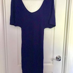 Cotton-polyester navy-blue dress
